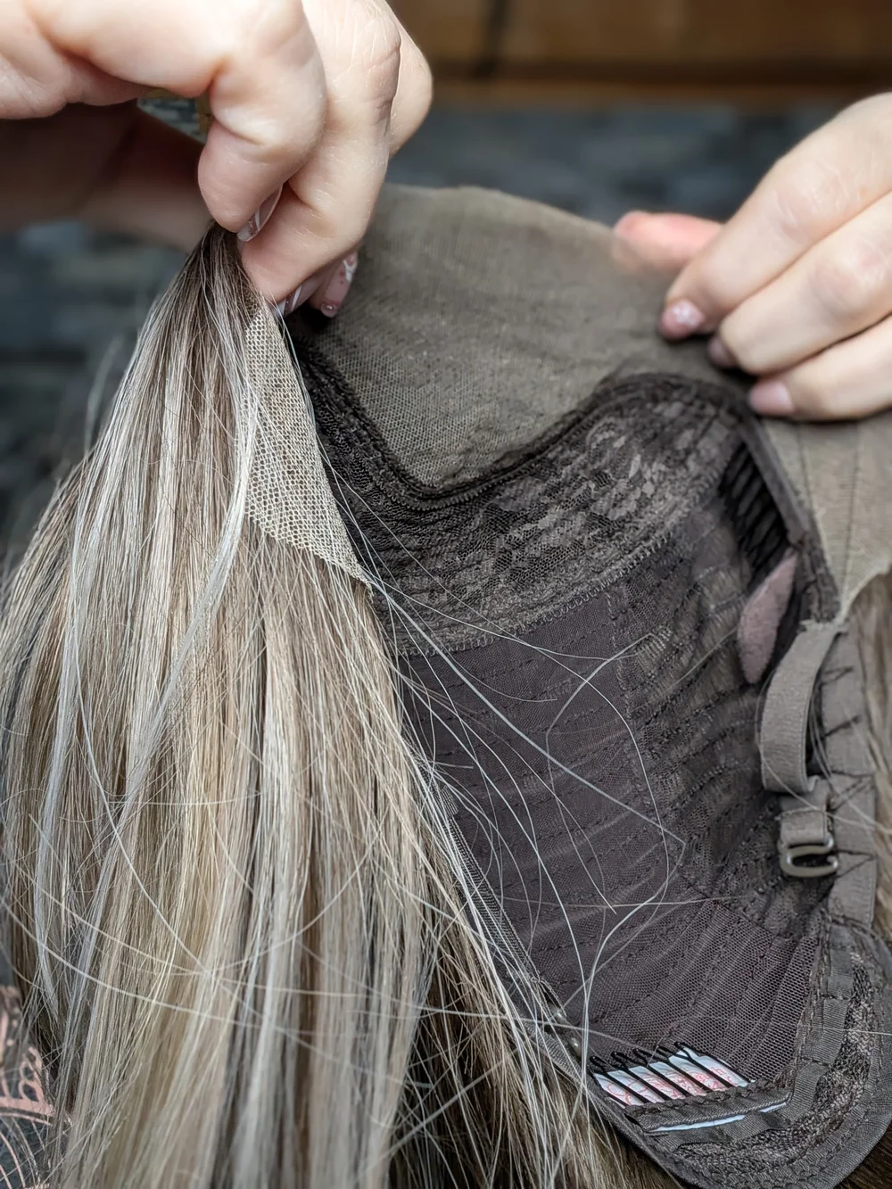 Sloan Desert blonde Layered Shoulder-Length Wig in Ash Brown with Blonde Highlig